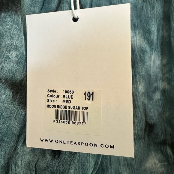 One X One Teaspoon Off the shoulder Tie Dye top Blue Size M - Picture 8 of 9